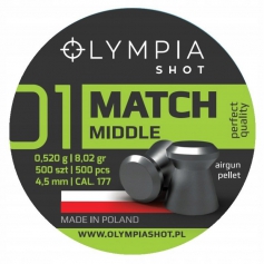 Śrut OLYMPIA SHOT MATCH MIDDLE 4,5mm 500szt płaski--
