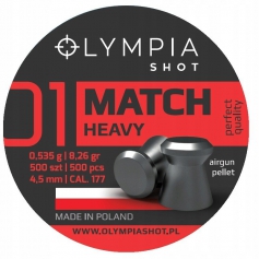 Śrut OLYMPIA SHOT MATCH HEAVY 4,5mm 500szt płaski-