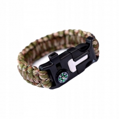 Bransoleta PARACORD krzesiwo kompas TRI_COLOR-