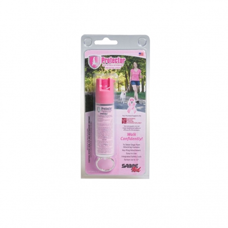 Gaz pieprzowy Sabre Red Protector Dog Deterrent Pink - NA PSY brelok dla kobiet damski różowy pink 22ml USA-SABRE RED