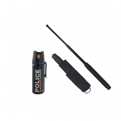 Pałka BATON 21" ESP + Gaz obezwładniający POLICE Magnum Protect FOG--