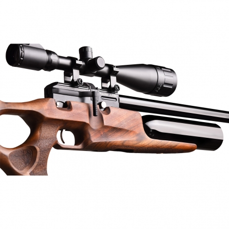 Wiatrówka PCP Kral Arms Puncher Jumbo 4,5mm - drewno, regulator prędkości, chwyt pistoletowy, magazynek 14 sztuk śrutu diabol...