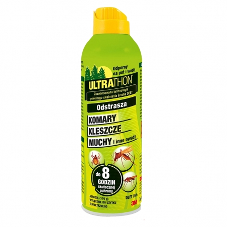 Preparat na kleszcze, komary, muchy i inne owady 3M ULTRATHON spray 25% DEET 177ml - odporny na pot i wodę-3M