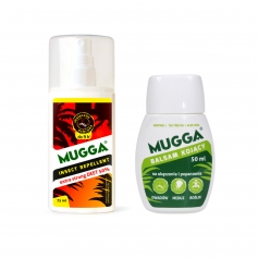 MUGGA DEET 50% 75ml spray KLESZCZE KOMARY +BALSAM-MUGGA