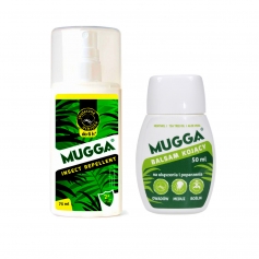 MUGGA DEET 9,4% 75ml spray KLESZCZE KOMARY +BALSAM--