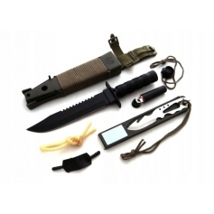 Nóż wojskowy taktyczny RAMBO N-266 zestaw-PRC