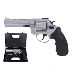 Rewolwer ZORAKI alarmowy hukowy 4,5" Matte Chrome - amunicja green 6mm, nasadka-ZORAKI