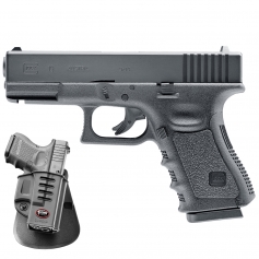Wiatrówka Pistolet Glock 19 4,5 mm 5.8358 w komplecie kabura FOBUS GL26ND-Umarex