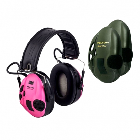 Ochronniki słuchu aktywne 3M Peltor SportTac Różowe zielone-Peltor