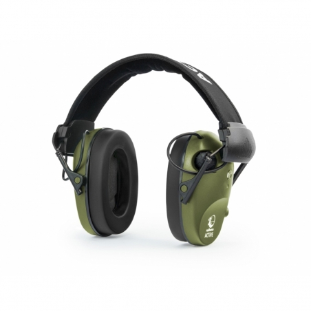 Ochronniki słuchu aktywne RealHunter ACTiVE Pro ZIELONE + okulary ochronne PROTECT - wzmacnianie cichych dźwięków-RealHunter