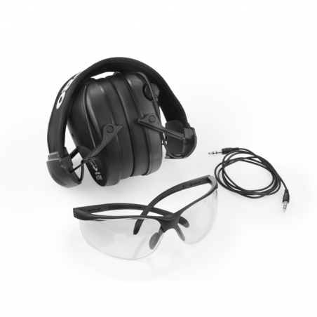 Ochronniki słuchu aktywne RealHunter ACTIVE Pro CZARNE + okulary ochronne PROTECT - wzmacnianie cichych dźwięków-RealHunter