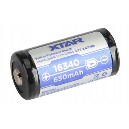 Akumulator Li-Ion XTAR RCR123a 16340 650mAh-Xtar