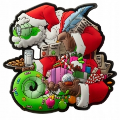 Emblemat Chameleon Christmas Czerwony/Zielony-