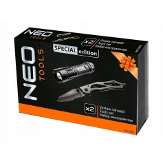 Zestaw Nóż składany + Latarka 2w1 SET NEO TOOLS-Neo