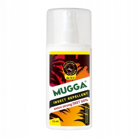 MUGGA STRONG 50% DEET spray 75ml+OPASKA NA KOMARY-Mugga