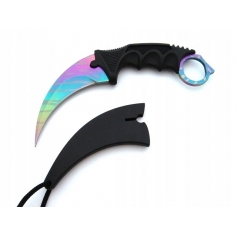 Nóż stały karambit CS:GO N-062S Rainbow Fade - stal nierdzewna 420-BSH