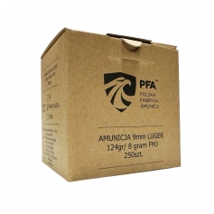 Amunicja 9mm PARA PFA Polska Fabryka Amunicji FMJ 8 g - opakowanie 250szt.-PFA POLSKA FABRYKA AMUNICJI