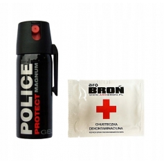 Gaz POLICE PROTECT MAGNUM 50ml stream + chusteczka-Police