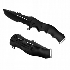 Nóż SKŁADANY sprężynowy taktyczny BSH N-549B czarny-BSH