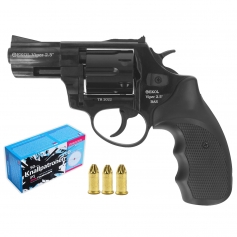 Zestaw Rewolwer hukowy BAS Ekol Viper 2.5 czarny + amunicja long 100szt. + race hukowe 50szt.-Ekol Viper