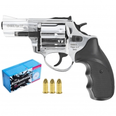 Rewolwer hukowy BAS Ekol Viper 2.5 SHINY CHROM + amunicja long 100szt. + race hukowe 50szt. komplet-Ekol Viper