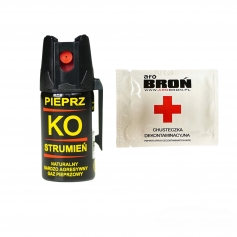 Gaz pieprzowy obronny Klever Gmbh 40 ml KO JET żel + chusteczka zestaw-