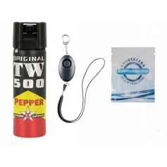 Gaz pieprzowy TW_500 strumień żel 63ml + chusteczka + alarm osobisty-P.H.U. Absolutus Sp.j.
