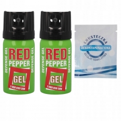 2 x Gaz pieprzowy obronny RED PEPPER Green ZIELONY 40ml STREAM + chusteczka-