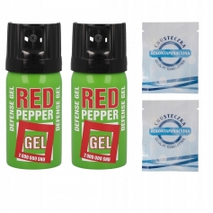 2 x Gaz pieprzowy obronny RED PEPPER Green ZIELONY 40ml STREAM 2 chusteczki-