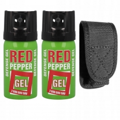2 x Gaz pieprzowy obronny RED PEPPER Green ZIELONY 40ml STREAM + etui-