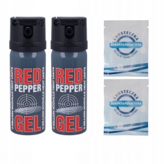 2 x Gaz pieprzowy w żelu RED PEPPER CONE spray 50ml obronny + 2x chusteczka-