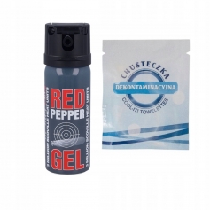 Gaz pieprzowy w żelu RED PEPPER CONE spray 50ml obronny + chusteczka-