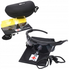 Okulary ochronne strzeleckie JB Tacticals Czarne ASG zestaw JB-4-