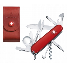 Scyzoryk Victorinox EXPLORER 1.6703 czerwony + etui skórzane czerwone-