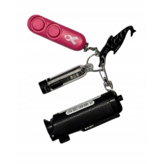 Brelok zestaw dla kobiety: gaz pieprzowy Sabre + alarm Sabre + latarka-