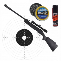 Wiatrówka sprężynowa Diana 21 FBB 4,5 mm z lunetą 4x32 + śrut tarcze olej-