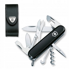 Nóż Scyzoryk Victorinox Climber 1.3703.3 CZARNY + etui skórzane czarne-