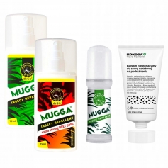 ZESTAW NA KOMARY MUGGA DEET: 50% + 9,5% + 20,5% + BALSAM KOJĄCY KOKODA-