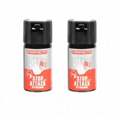 2 x Gaz pieprzowy Perfecta 40 ml Stop Attack Xtreme płyn stożek-